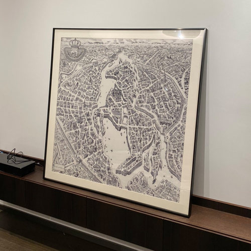 丝巾装裱围巾90*90画框定制45方巾裱画相框挂墙北欧轻奢丝巾裱框