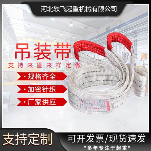 定制吊装带 吊带白色扁平尼龙丙纶1t2t3t吊装绳带5t10吨吊