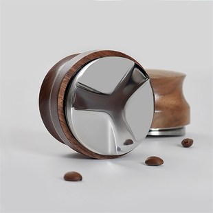 咖啡布粉器304不锈钢胡桃木三浆压粉器意式 51mm58mm 填压锤套装