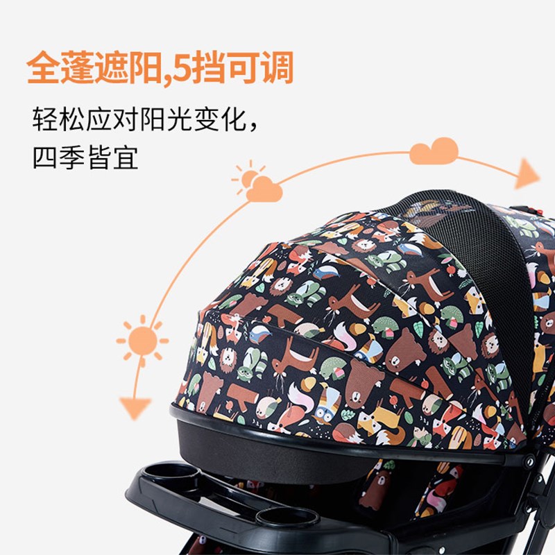 轻便婴儿推车可坐躺多功能一键折叠双向轻便婴儿车可变摇椅儿童车
