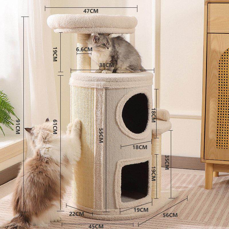 猫抓板剑麻桶猫爬架家用小户型不占地猫窝四季通用双层跳台猫抓板
