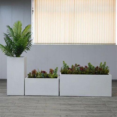 不锈钢花箱户外围栏种植箱铁艺花箱组合庭院室外长方形花盆架定制