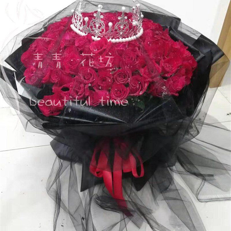 青岛鲜花同城速递99朵红玫瑰李沧市南市北济南威海潍坊烟台送花