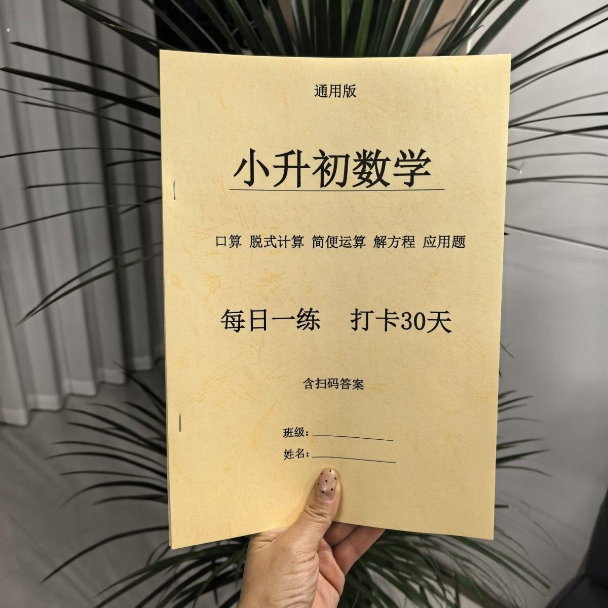 2026通用版小升初数学综合训练每日一练打卡30天60页练习本