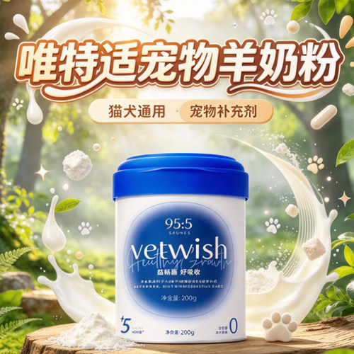 vetwish唯特适羊奶粉猫咪宠物奶粉常温速溶成年幼猫犬猫通用正品