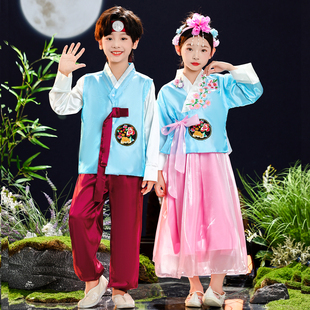 朝鲜族儿童舞蹈演出服男女童韩服传统民族服装大长今表服学生延吉