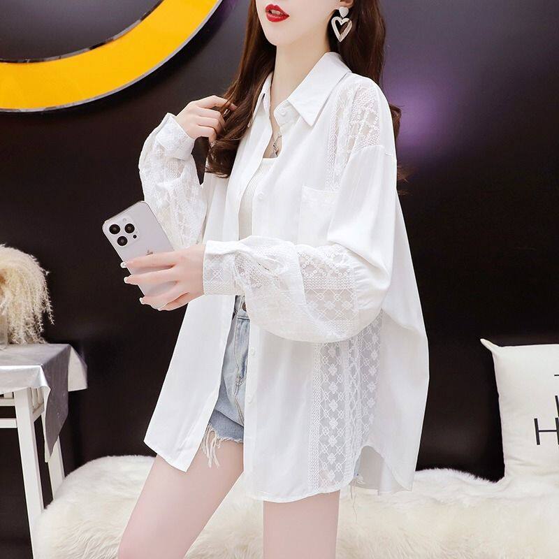 冰丝衬衫防晒衣女夏季韩版宽松大码薄款雪纺设计感防晒服上衣外套