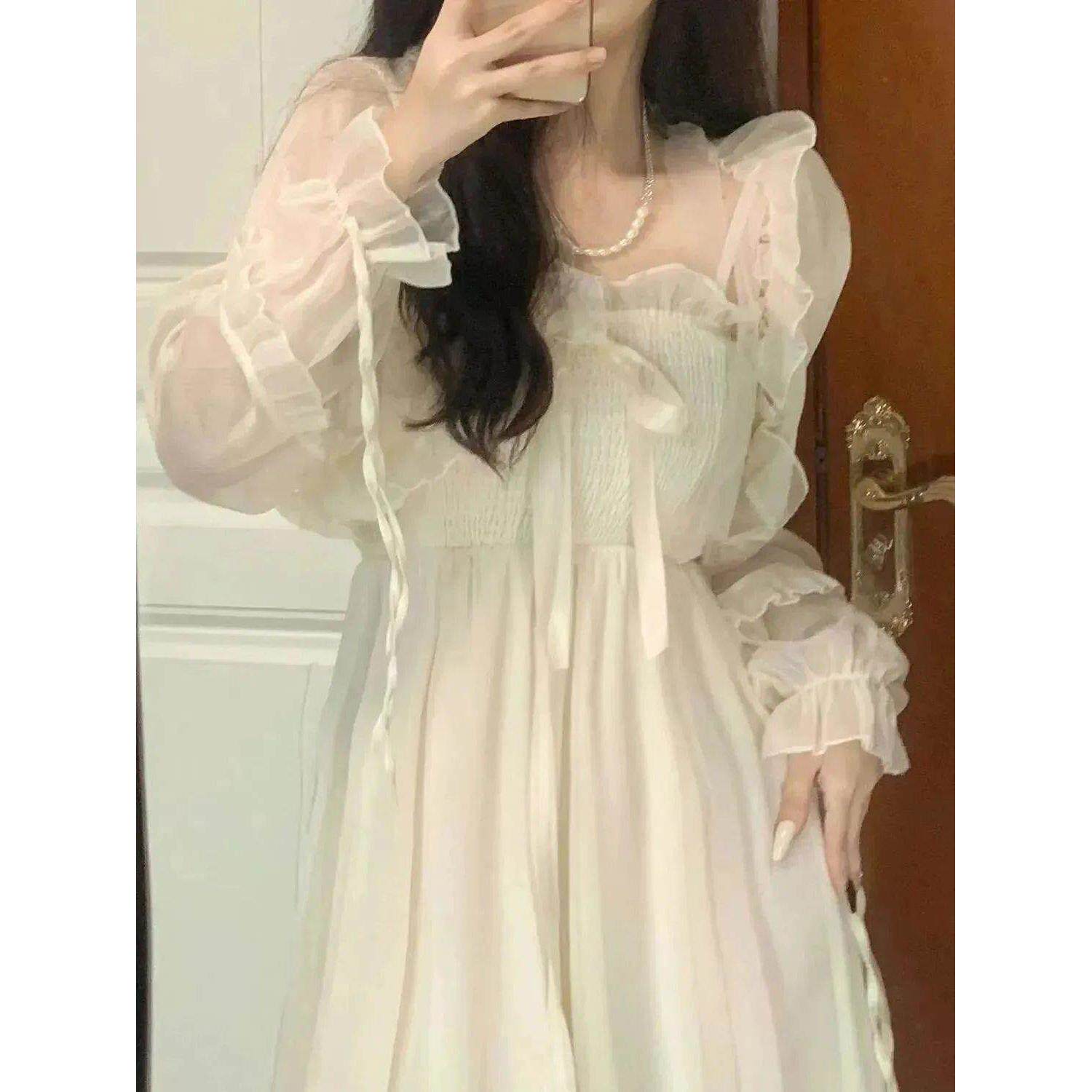 套装温柔风甜美蝴蝶结绑带连衣裙夏季百搭公主裙配防晒开衫两件套