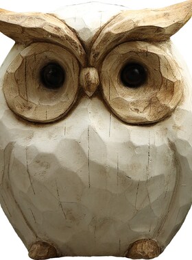 田园复古大号猫头鹰福鸟仿木纹造景特色阳台花园庭院家居装饰摆件