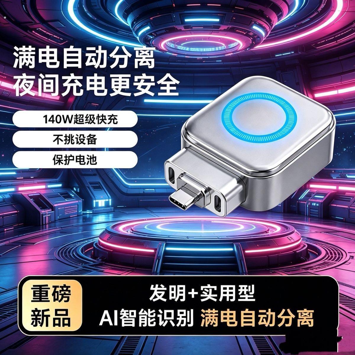 智能充满自动断电手机充电满电分离器防充过拔线分离器自拔数据线