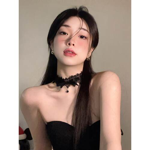 黑领妇女的颈带禁欲蕾丝万圣节配件化妆颈珠宝锁骨炼项炼