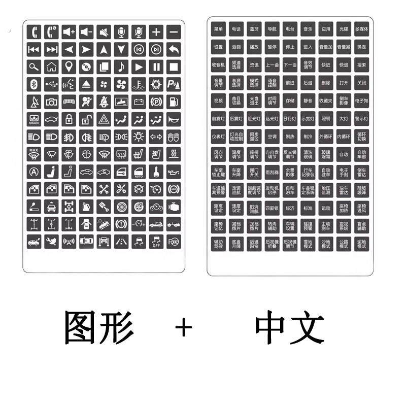 自动挡档位中文标识贴纸汽车按键夜光新手女司机功能标签中控学车