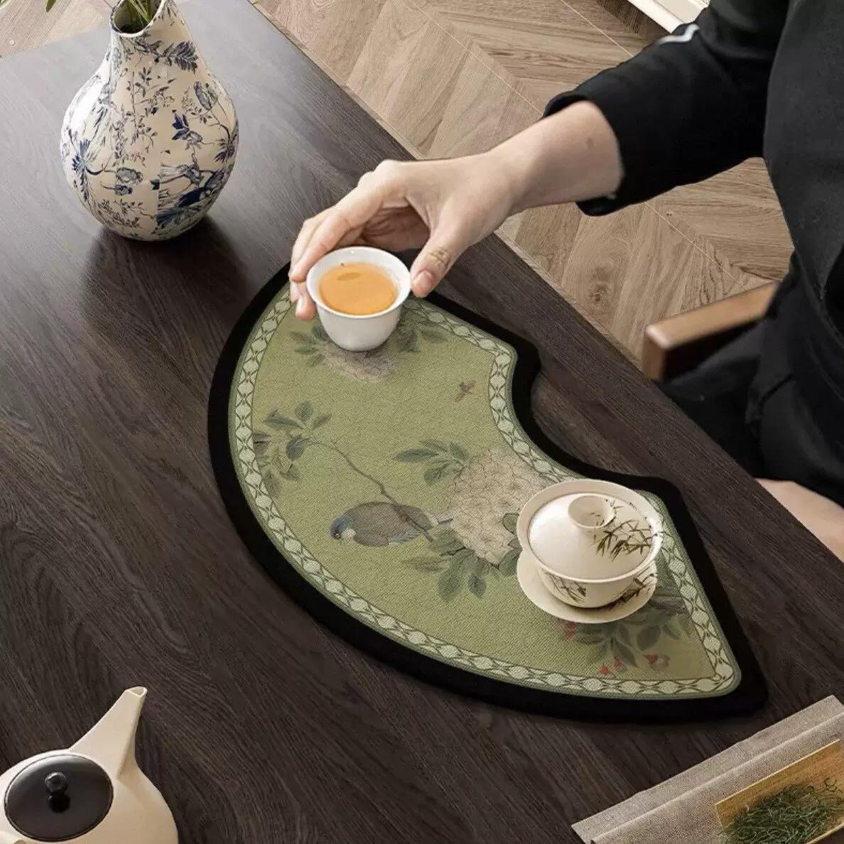 茶盘专用垫茶桌垫布茶道配件隔热垫茶桌布干泡茶台茶壶垫茶保护垫图片