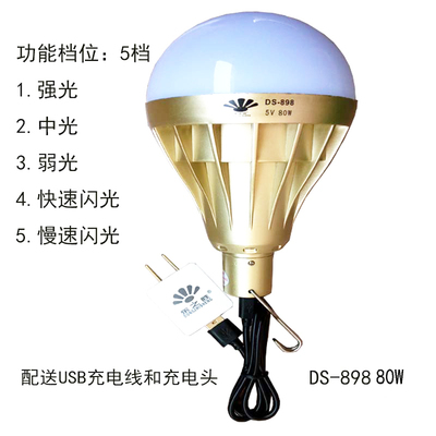 东之胜50W90W120W200W充电灯泡应急灯夜市灯帐篷灯停电备用灯898