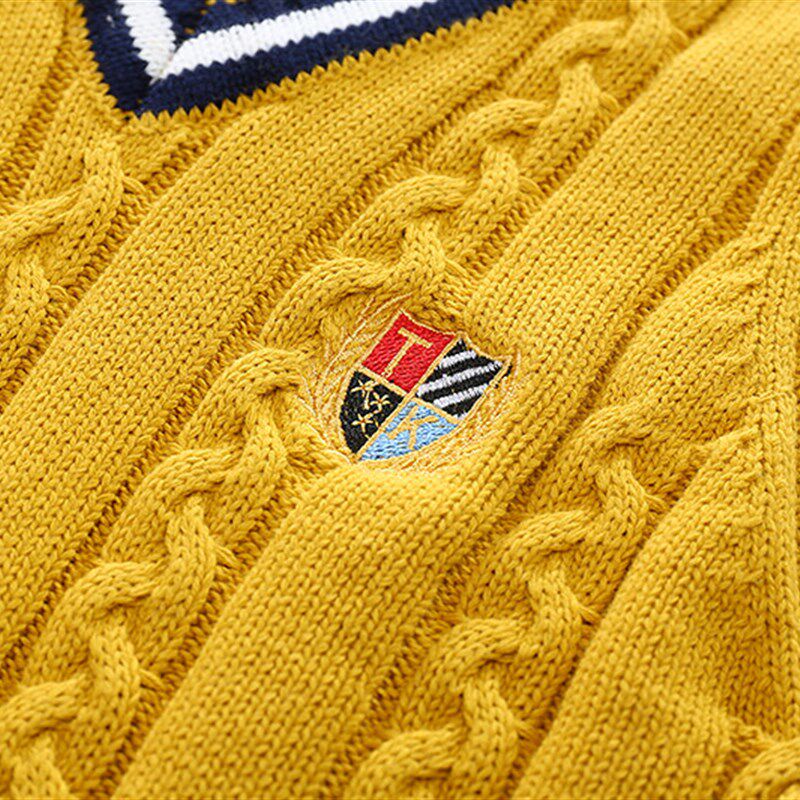 儿童针织马甲宝宝毛衣春款毛线背心纯棉男童针织背心女童校服班服