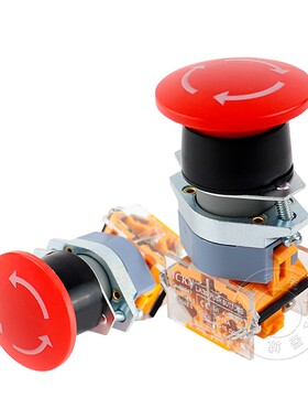 LA39-11ZS急停开关按钮 蘑菇头自锁按钮开孔22mm 一开一闭