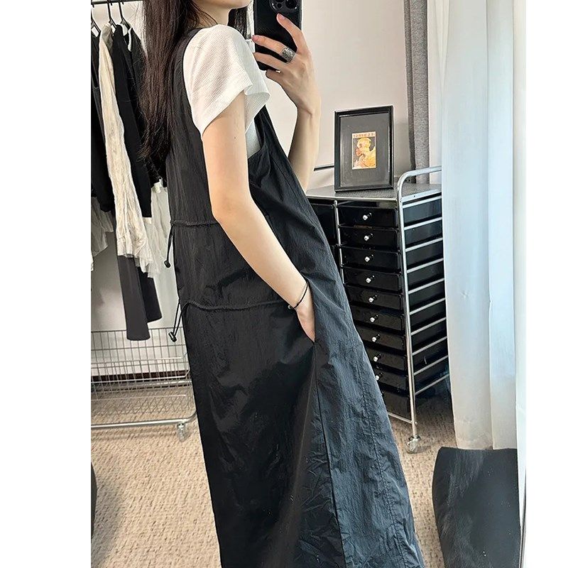 工装机能风拉链抽绳宠物店美容师工作服撸猫防毛防水甜酷圆领长裙