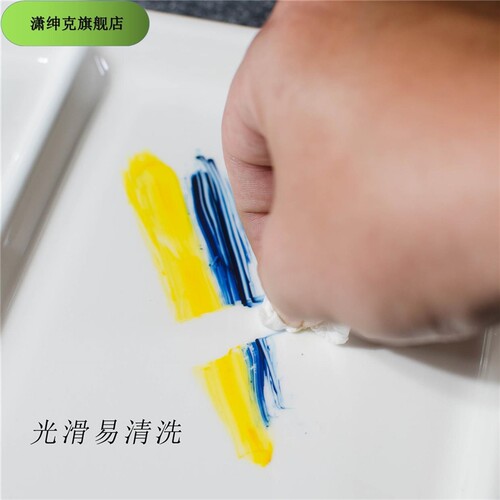 新品镇陶瓷调色盘大号长方形三格国画水彩水粉调色板易清洗颜料盘