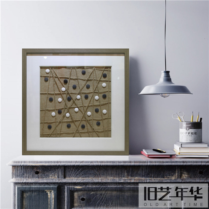 新中式围棋实物装饰画北欧素雅客厅书房茶室创意高端挂画禅意壁画