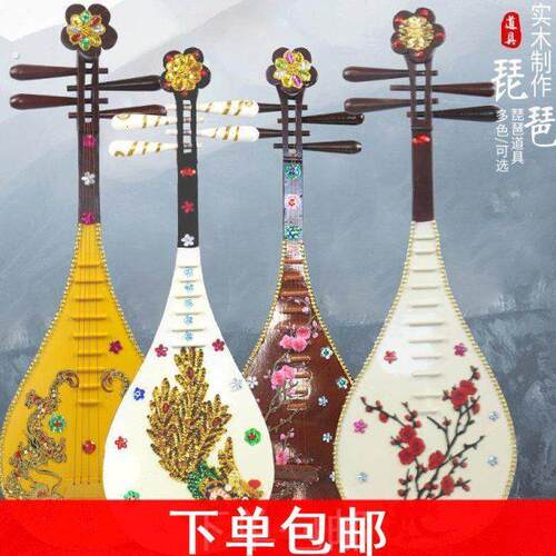 道具乐器中阮秦琴月琴古琴二胡琵琶笛子三弦古筝乐坊彩绘舞蹈演出