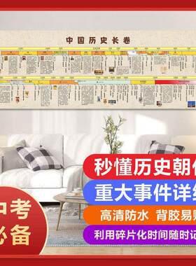 历史时间轴挂图中国历史朝代挂图大事年代表朝代表顺序表墙贴