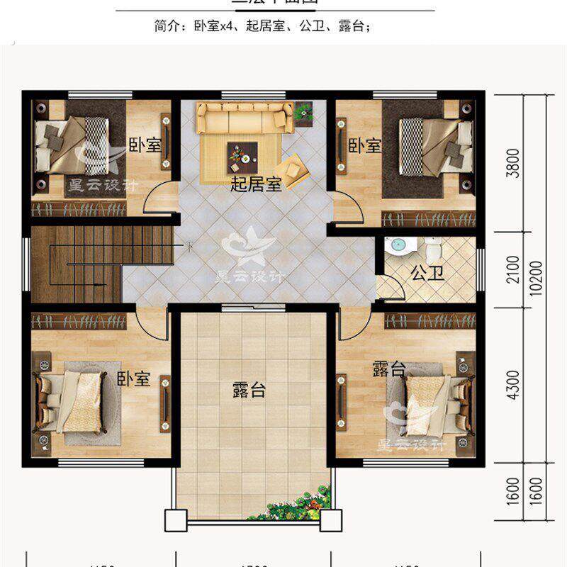 新中式现代别墅设计施工图纸农村自建房二层半小洋楼三层楼房图纸