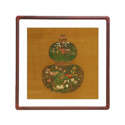 名家字画葫芦花瓶中式客厅入户玄关复古挂画办公室饭店斗方装饰画