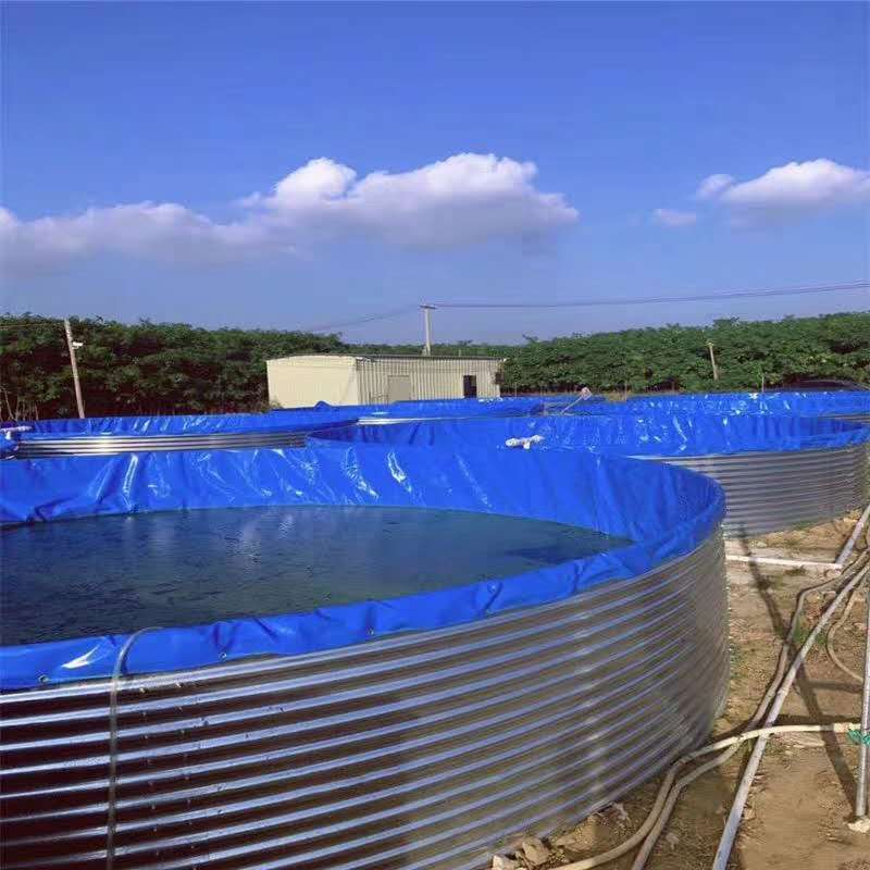 圆桶鱼池特厚刀刮布帆布养虾池养殖池l鲈鱼帆布池fb帆布鱼池