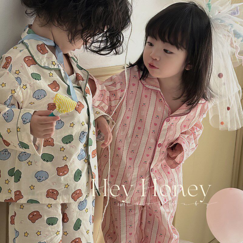 儿童睡衣a类全棉夏季 空调房纯棉家居服春夏男童女童长袖空调套装