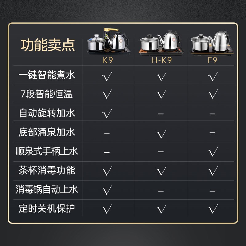 金灶K9全自动烧水壶自动上水电茶炉泡茶壶专用茶台一体热水壶茶具