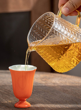 加厚耐热玻璃公道杯手工分茶杯子透明公杯茶海日式分茶器功夫茶具