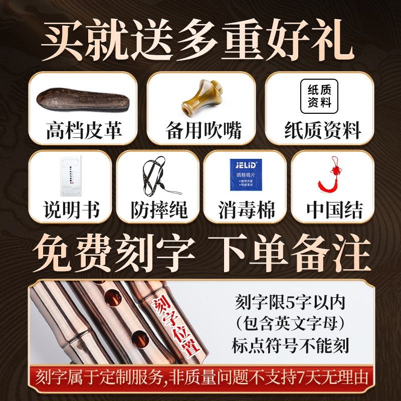 葫芦丝乐器小学生儿童专用c调成人初学降b镀银镀铜防摔七孔胡芦丝