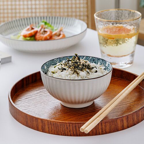 4个装碗家用4.5英寸米饭碗吃饭碗吃面碗日式陶瓷碗釉下彩餐具套装