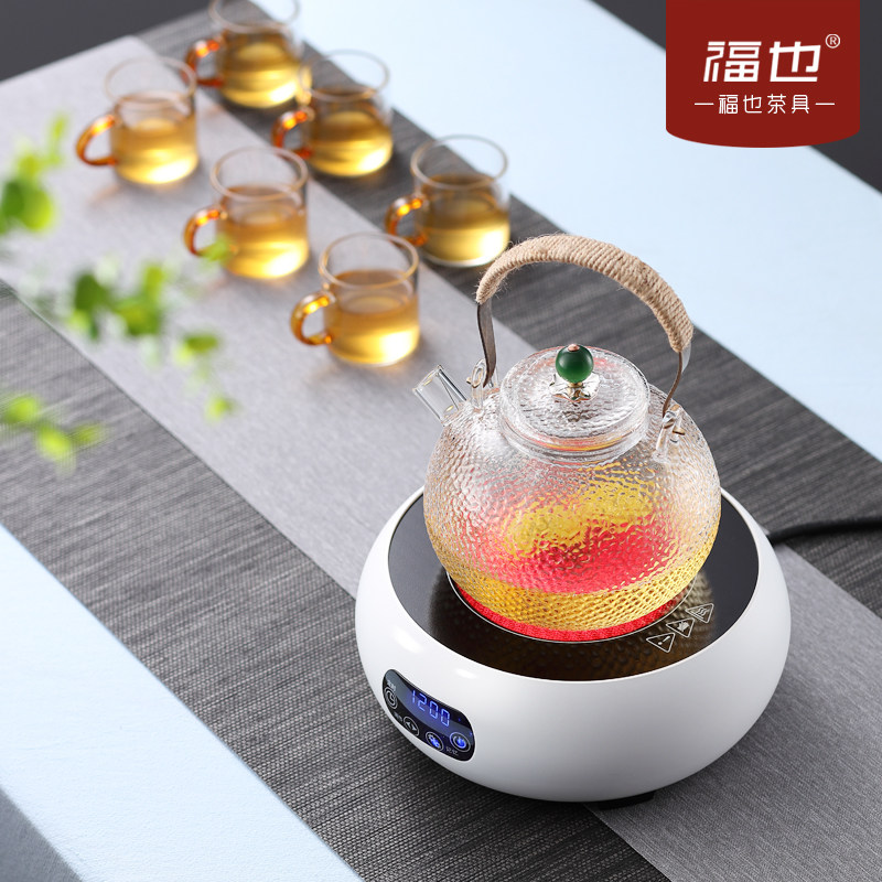 福也电陶炉煮茶器小型迷你小电磁炉全自动家用烧水蒸汽玻璃煮茶壶