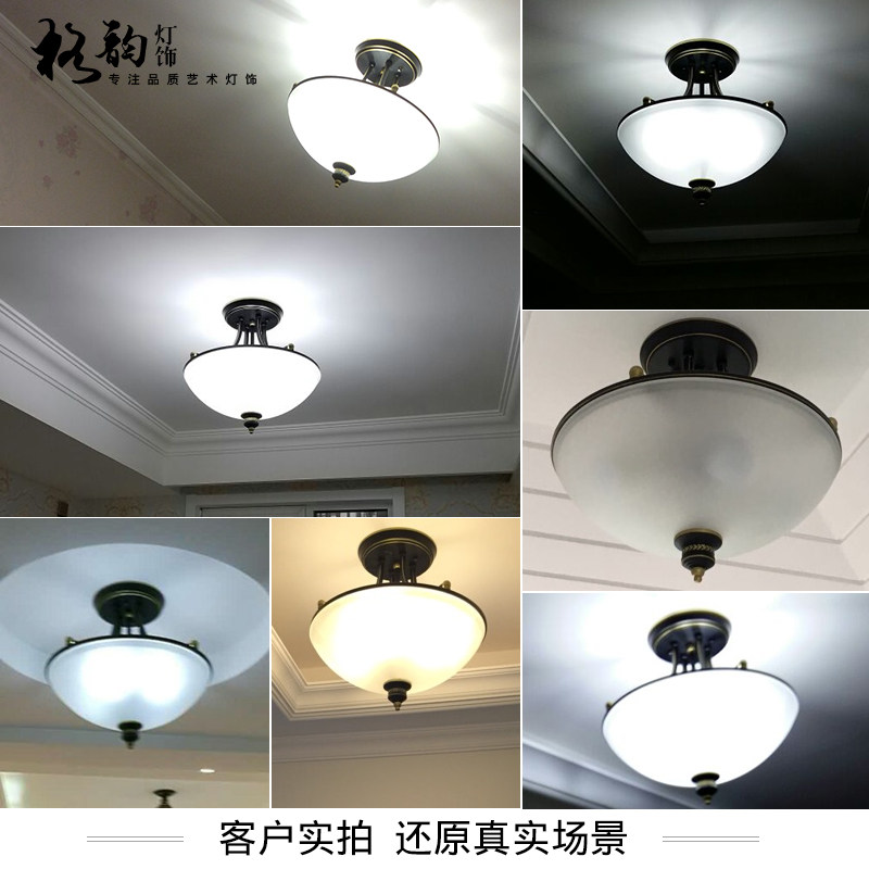 美式半吸顶吊灯客厅卧室餐厅半吊灯铁艺吊灯吸顶灯阳台灯饰灯具