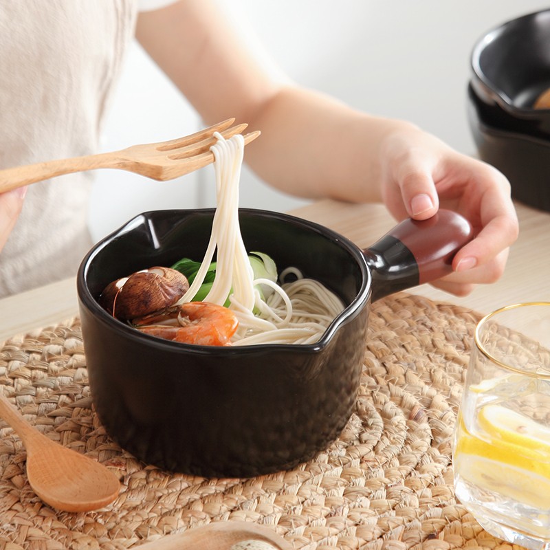 陶瓷小奶锅可爱婴儿宝宝辅食锅迷你砂锅热牛奶单柄小锅围炉煮茶锅