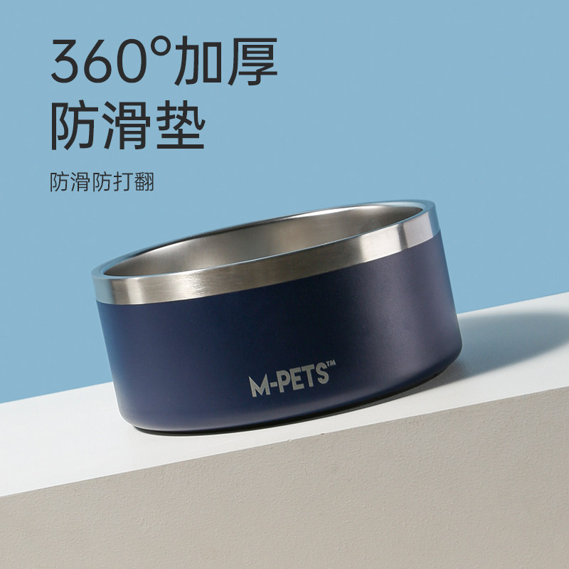 狗碗狗盆防打翻狗饭盆大号狗狗饭盆水盆宠物金毛大型犬不锈钢食盆