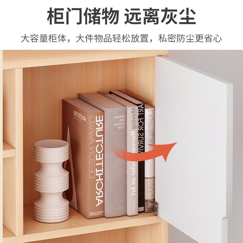 书桌书架一体桌子带书柜简约家用卧室电脑桌台式学生学习写字桌子