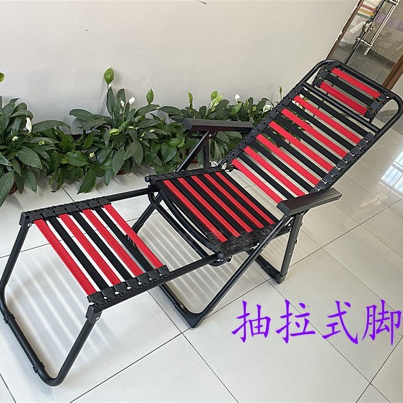 健康折叠躺椅橡皮筋午睡午休床户外休闲沙滩懒人夏天透气清凉爽椅