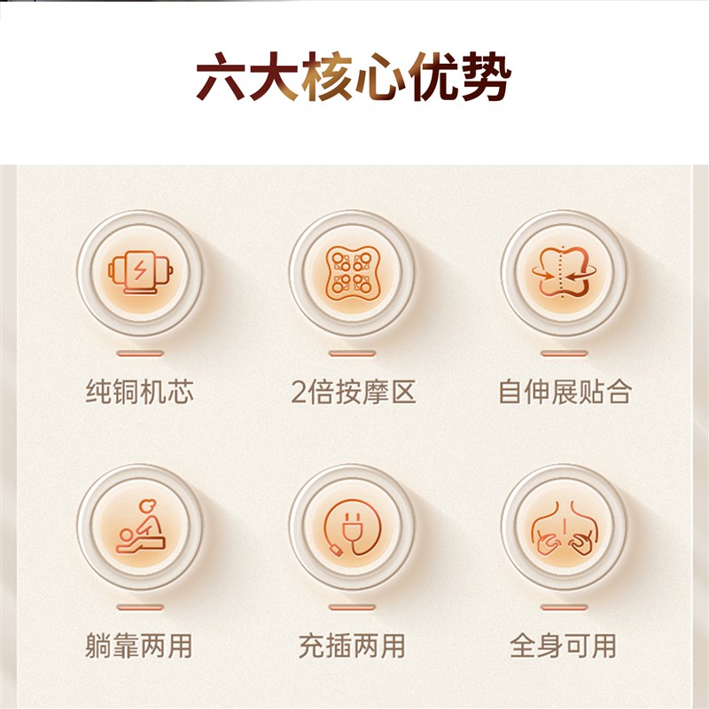 慧昀心境腰部按摩器智能按摩仪肩颈背部办公室按摩枕全身按摩靠垫