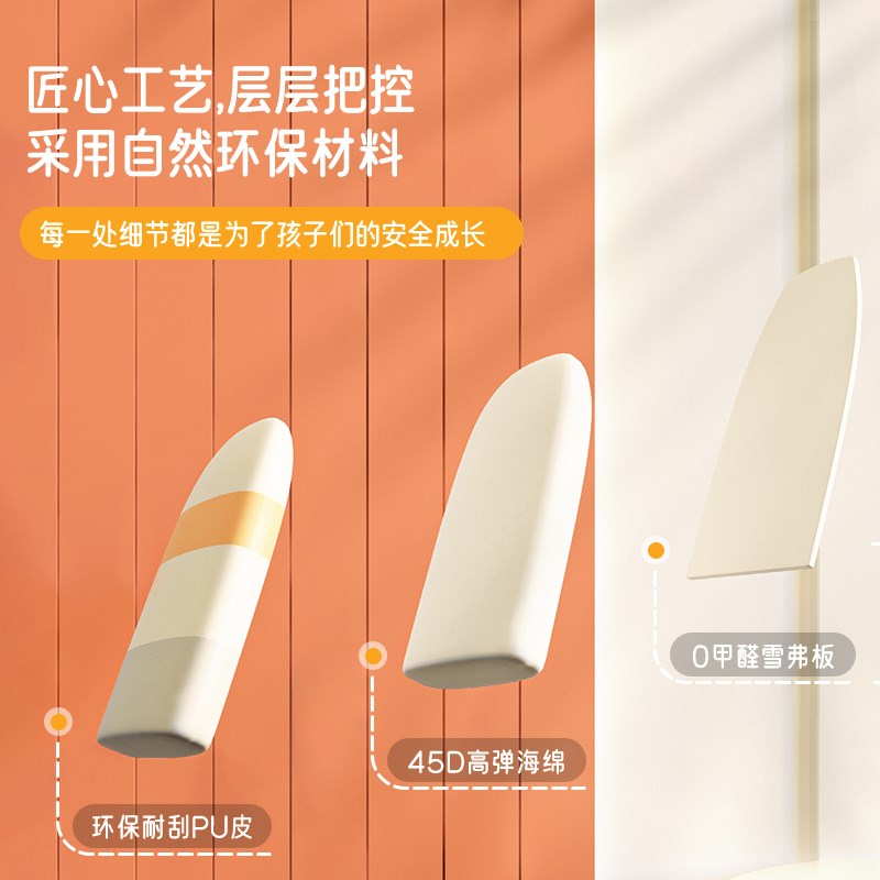 MeitingHome儿童公主房床头软包靠背自粘墙贴加厚0甲醛榻榻米靠垫