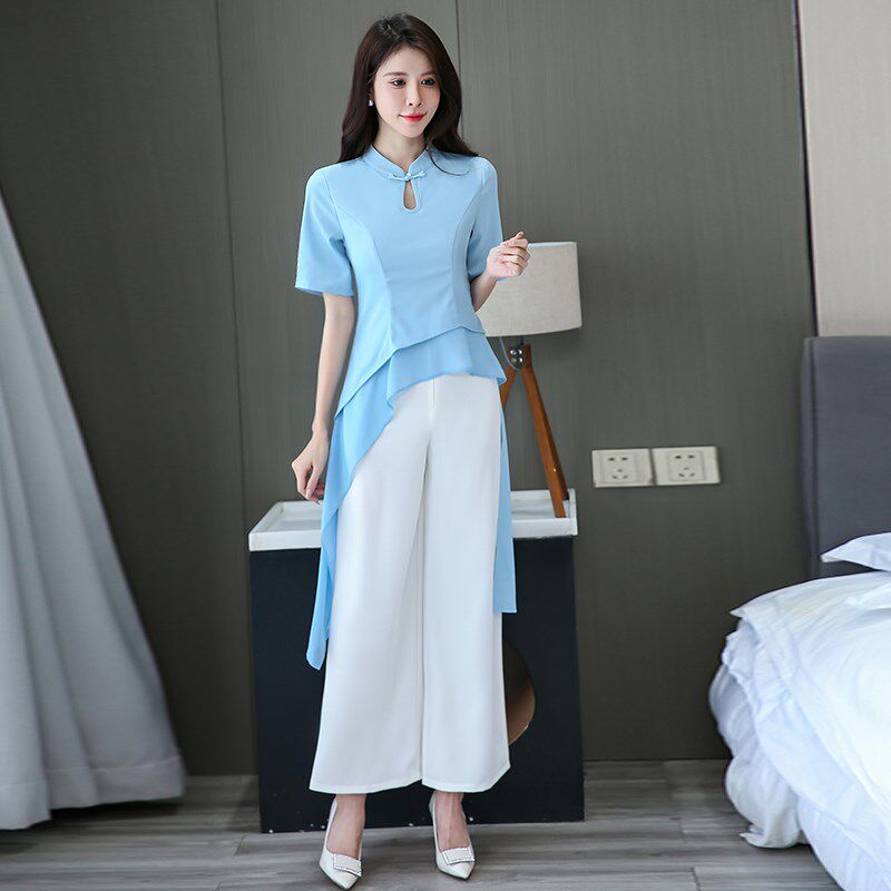 美容院工作服套装女高端气质中式养生馆工作服采耳师服装足疗工衣