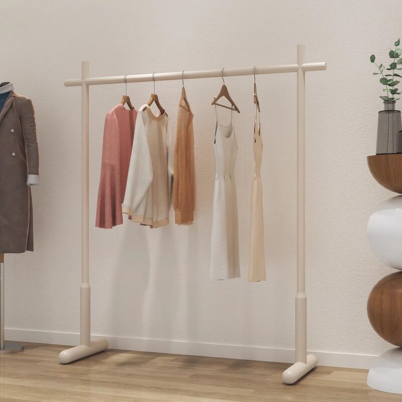 服装店展示架挂衣架落地杆女装店中岛货架奶油白高档礼服婚纱架子