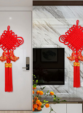 中国结挂件玄关对鱼镇宅招财客厅大号背景墙年年有余过年春节装饰