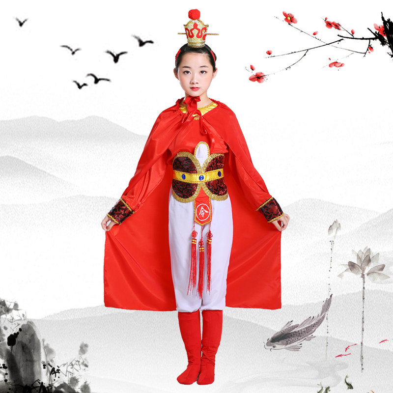 六一儿童古装花木兰戏曲表演服小花旦男女穆桂英戏服士兵服打鼓服