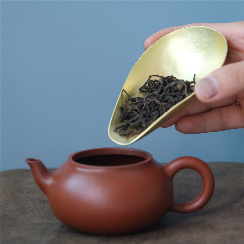 全手工纯铜咖啡豆则 日式紫铜咖啡豆量勺量杯茶则茶托茶道配件