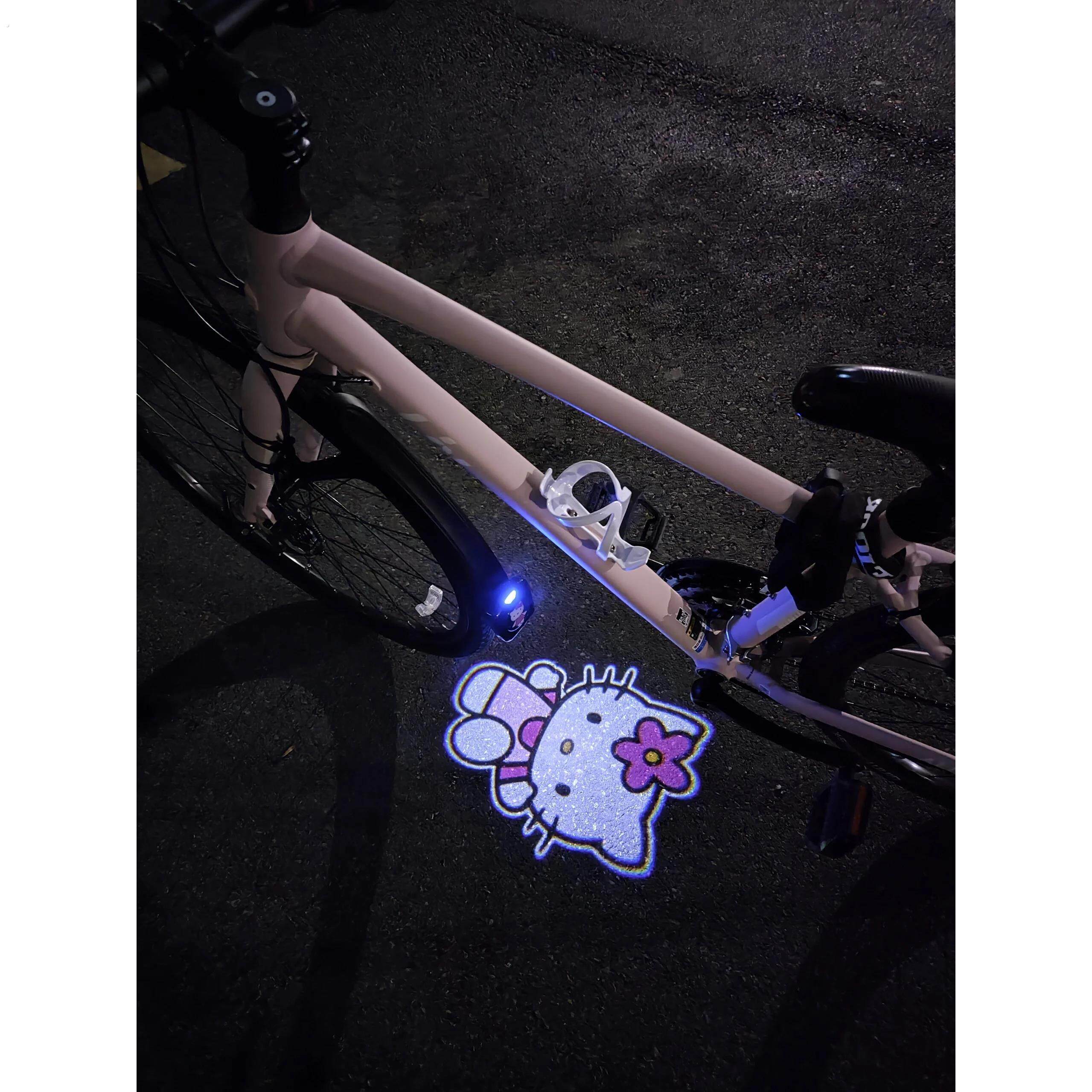 自行车投影灯山地公路电动车夜间骑行灯单车装饰小配件车载迎宾灯