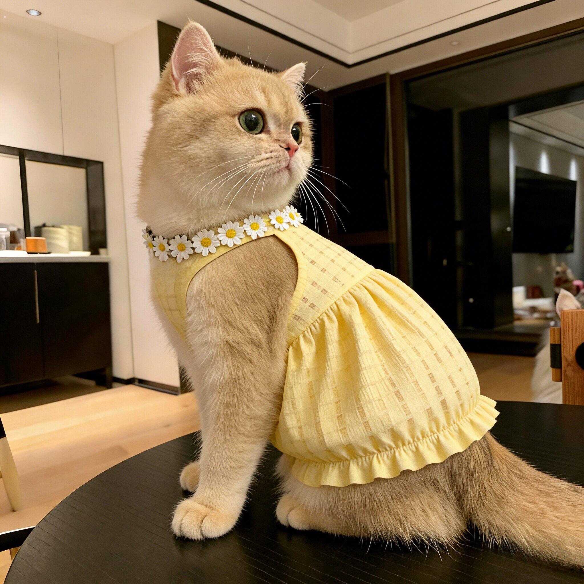猫衣服防掉毛夏季薄款洋装德文猫布偶猫宠物狗狗衣服新款透气