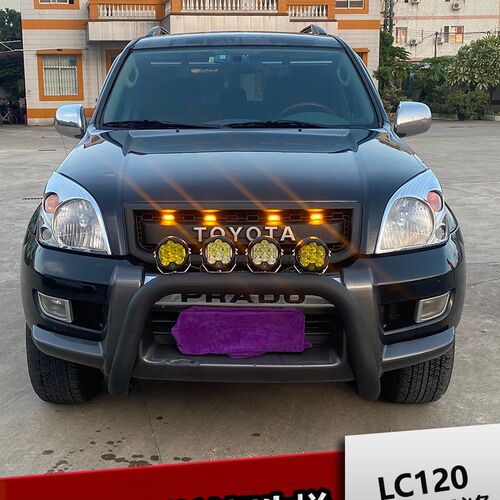 03-09款霸道锰钢前护杠射灯竞技杠 霸道LC120前杠牛栏改装专用
