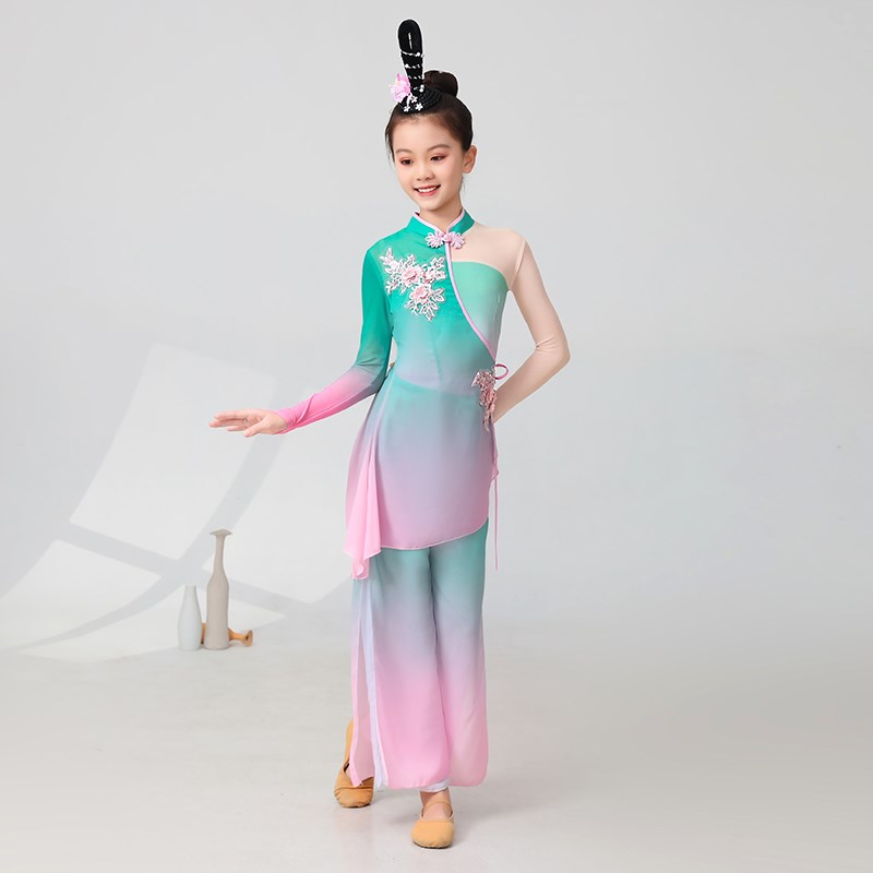 儿童古典舞胶州秧歌舞蹈服飘逸扇子舞伞舞中国舞剧目艺考表演服装